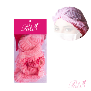 Touca Descartável TNT Rosa 5 un Poli