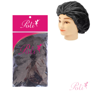 Touca Descartável TNT Preta 25 un Poli