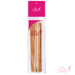 Palito Bambu Chanfrado com Lixa Parda 13cm 3 Palitos 3 Lixas 1 un Poli