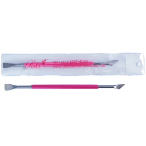 Espátula Ponta Dupla Inox Silicone Rosa 103 1 un Poli
