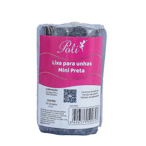 Lixa para Unha Mini Preta 8cm 100 un